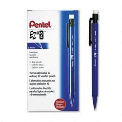 Pentel Of America EZ#2® Automatic Pencil, .7mm Lead, Refillable, Blue Barrel, Dozen (PENAX17C)