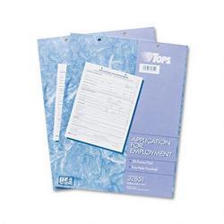 Tops Business Forms Employee Application, 8-1/2 x 11, 50 Sheets per Pad, 2 Pads/Pack (TOP32851)
