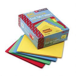 Smead Manufacturing Co. End Tab Folders, Double-Ply Straight Cut Tab, Letter Size, Assorted, 100/Box (SMD25013)
