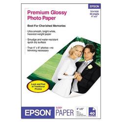 EPSON Epson Premium Glossy Photo Paper Borderless - 4 x 6 - 252g/m - High Gloss - 40 x Sheet