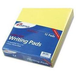 Ampad/Divi Of American Pd & Ppr Evidence® Glue Top 8-1/2 x 11 Pads, Narrow Rule, Canary, 50 Sheets, Dozen (AMP21218)