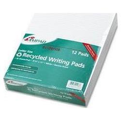 Ampad/Divi Of American Pd & Ppr Evidence® Recycled Glue Top 8-1/2 x 11 Pads, Narrow Rule, White, 50 Shts, Dozen (AMP21168)