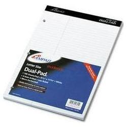Ampad/Divi Of American Pd & Ppr Evidence® White Dual Pad with 3 Margin, Law Rule, 8-1/2 x 11-3/4, 100 Sheets (AMP20345)