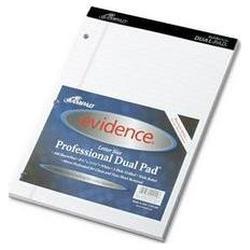 Ampad/Divi Of American Pd & Ppr Evidence® White Dual Pad with Wide Rule, 8-1/2 x 11-3/4, 100 Sheets (AMP20244)