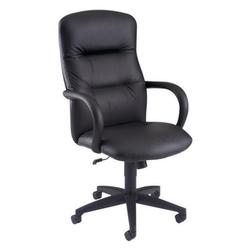 HON Executive Highback Chair, Leather, 26Wx28Dx48-3/4H, Black
