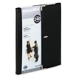 Eldon Office Products Faux Leather Active View™ Business Card Book, 240-Card Capacity, Black/Silver (ROL26507)