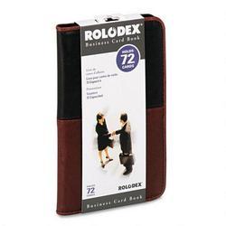 Eldon Office Products Faux Leather Business Card Book, 72-Card Capacity, 4-7/8 x 7-7/8, Black/Brown (ROL62547)