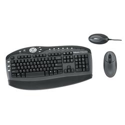Fellowes Cordless Keyboard and Mouse Combo with Microban Protection - Keyboard - Wireless - 104 Keys - Mouse - Optical - Type A - USB - Receiver (98917)