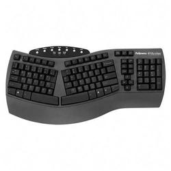Fellowes Split Design Keyboard with Microban Protection - USB - Black (98915)