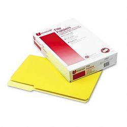Universal Office Products File Folders, 1-Ply, Top Tab, 1/3 Cut, Legal, Yellow/Light Yellow, 100/Box (UNV10524)