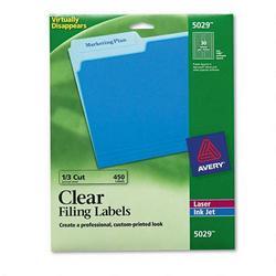 Avery-Dennison Filing Labels, 2/3 x3-7/16 , 450/Pack, Clear (AVE05029)
