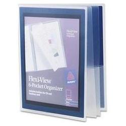Avery-Dennison Flexi-View Six-Pocket Organizer, Holds 150, 11 x 8-1/2 Sheets, Navy Blue (AVE47696)