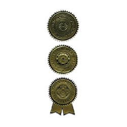 Southworth Company Foil Certificate Seals, Self-Adhesive, 1-1/4 , Medallion Embossed, Gold, 12/Pack (SOUS3)