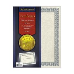 Southworth Company Foil-Enhanced Certificates, Green Border on Ivory Parchment, 25 per Pack (SOUCT3R)