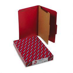 Smead Manufacturing Co. Four-Section Pressboard Classification Folders, Legal, Bright Red, 10/Box (SMD18731)