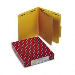 Smead Manufacturing Co. Four-Section Pressboard Classification Folders, Letter, Yellow, 10/Box (SMD13734)