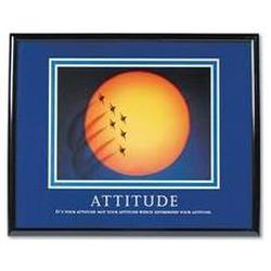 Advantus Corporation Framed Attitude-Jets Across Moon Motivational Print, 30w x 24h, Black Frame (AVT78038)