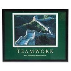 Advantus Corporation Framed Teamwork-Great Wall of China Print, Easel/Adhesive Clips, 10x8, Black Frm (AVT74025)