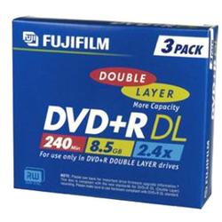 Fujifilm 2.4x DVD+R Media - 8.5GB - 3 Pack
