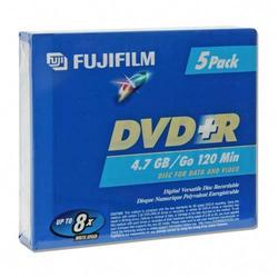 Fuji Fujifilm 8x DVD+R Media - 4.7GB - 120mm Standard - 5 Pack Jewel Case