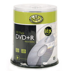 Gear Head DVD+R Media 16x 4.7GB, 120 Min (100 Pack) Spindle - 16DVD+R100