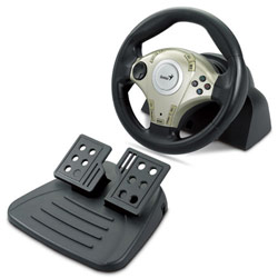 Genius TwinWheel F1 Racing Wheel - Steering Wheel, Gaming Pedals - Cable - USB