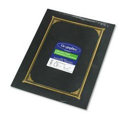 Geographics Gold Foil Stamped Certificate/Document Covers, 80-lb. Linen Stock, Black, 3/Pack (GEO39419)