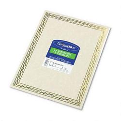 Geographics Gold Foil Stamped Serpentine Design Award Certificates, 8-1/2 x 11, 12/Pack (GEO44407)
