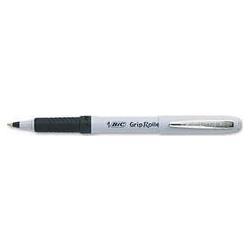 Bic Corporation Grip Roller Ball Pen with Strong Metal Point, Fine, 0.7mm Point, Black Ink (BICGRE11BK)