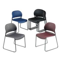 HON GuestStacker Chair, Burgundy with Black Finish Legs, 4 per Carton - Sold By the Carton