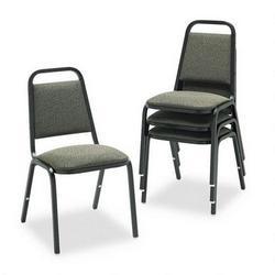 HON 1081BP19T Deluxe Stacking Chair, 1080 Series, Square Back, Prisma Iron Fabric, Black Frame, 4 Pe