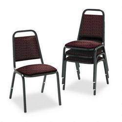 HON 1081BP69T Deluxe Stacking Chair, 1080 Series, Square Back, Prisma Claret Fabric, Black Frame, 4