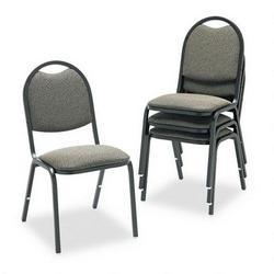 HON 1082BP19T Deluxe Stacking Chair, 1080 Series, Rounded Back, Prisma Iron Fabric, Black Frame, 4 P