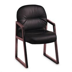 HON 2193NSR11 Pillow-Soft Sled Base Guest Chair, Loop Arms, Protective Caps, 2190 Series, Deeply Tuf