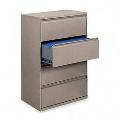 HON 800 Series Lateral File - 53.25 Height x 36 Width x 19.25 Depth - Steel - 4 Drawer(s) - Letter - Light Gray