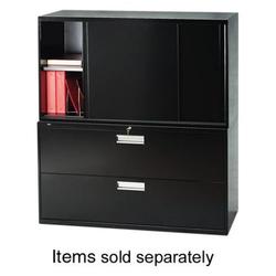 HON Overfile Storage Cabinets - 27.88 Height x 42 Width x 18 Depth - Steel - 1 x Adjustable, 1 Shelf(ves) - Black