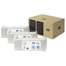 HEWLETT PACKARD - INK SAP HP 81 3-pack 680-ml Light Cyan Dye Cartridges
