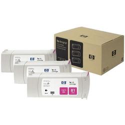 HEWLETT PACKARD - INK SAP HP 81 3-pack 680-ml Magenta Dye Cartridges