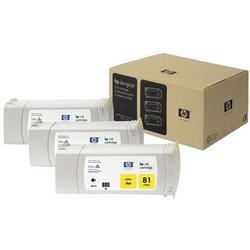 HEWLETT PACKARD - INK SAP HP 81 3-pack 680-ml Yellow Dye Cartridges