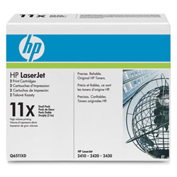 HEWLETT PACKARD - LASER JET TONERS HP LaserJet Q6511X Dual Pack Black Print Cartridge - Qty 2