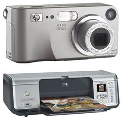 HP - HP CAMERA HP M407 4.1 Megapixel Digital Camera and HP Photosmart 8050 Printer Bundle