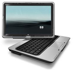 HP Pavilion TX1320US Entertainment Notebook- Turion64 TL-60, 12.1 Touchscreen WXGA (Brightview), 2048MB (DDR2, 2DIMM), 250GB HDD 5400 rpm SATA, 6 Cell LiIon (2.