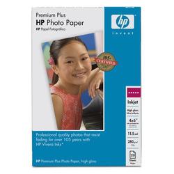 HEWLETT PACKARD HP Premium Plus Photo Paper, High Gloss (20 Sheets, 4 X 6 With Tab)