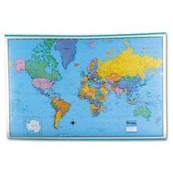 American Map Company Hammond Deluxe Laminated Rolled Political Reference World Map, 64wx44h (AMM715936)