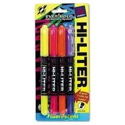 Avery-Dennison Hi-Liter® EverBold™ Pen Style Highlighters, Four-Color Fluorescent Set (AVE29548)