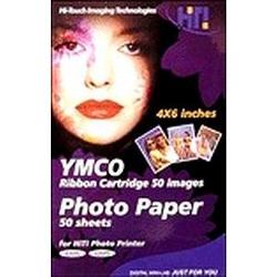 Hi-Touch Imaging HiTi Photopaper Pack - 50 Photo 4 x 6 - Ribbon, Sheet