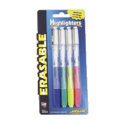 Drimark Products, Inc. Highlighter,Erasable,Pen Style,Yellow,Pink,Green,Blue (DRI95ER4B)