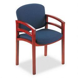 HON Hon 2112JAB90 2112 Series Wood Guest Chair, Henna Cherry, 100% Olefin Solid Blue Fabric