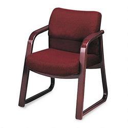 HON Hon 2903NAB62 Sled Base Guest Chair, 2900 Series, Burgundy Fabric, Mahogany Frame