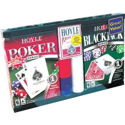 ENCORE SOFTWARE Hoyle Poker & Blackjack Double Pack w/ Playing Cards and Chips